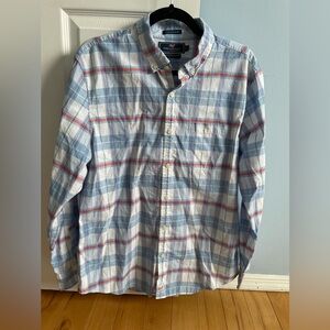 Men’s Vineyard Vines Slim Fit Murray Shirt-Large-Red,White,Blue Plaid